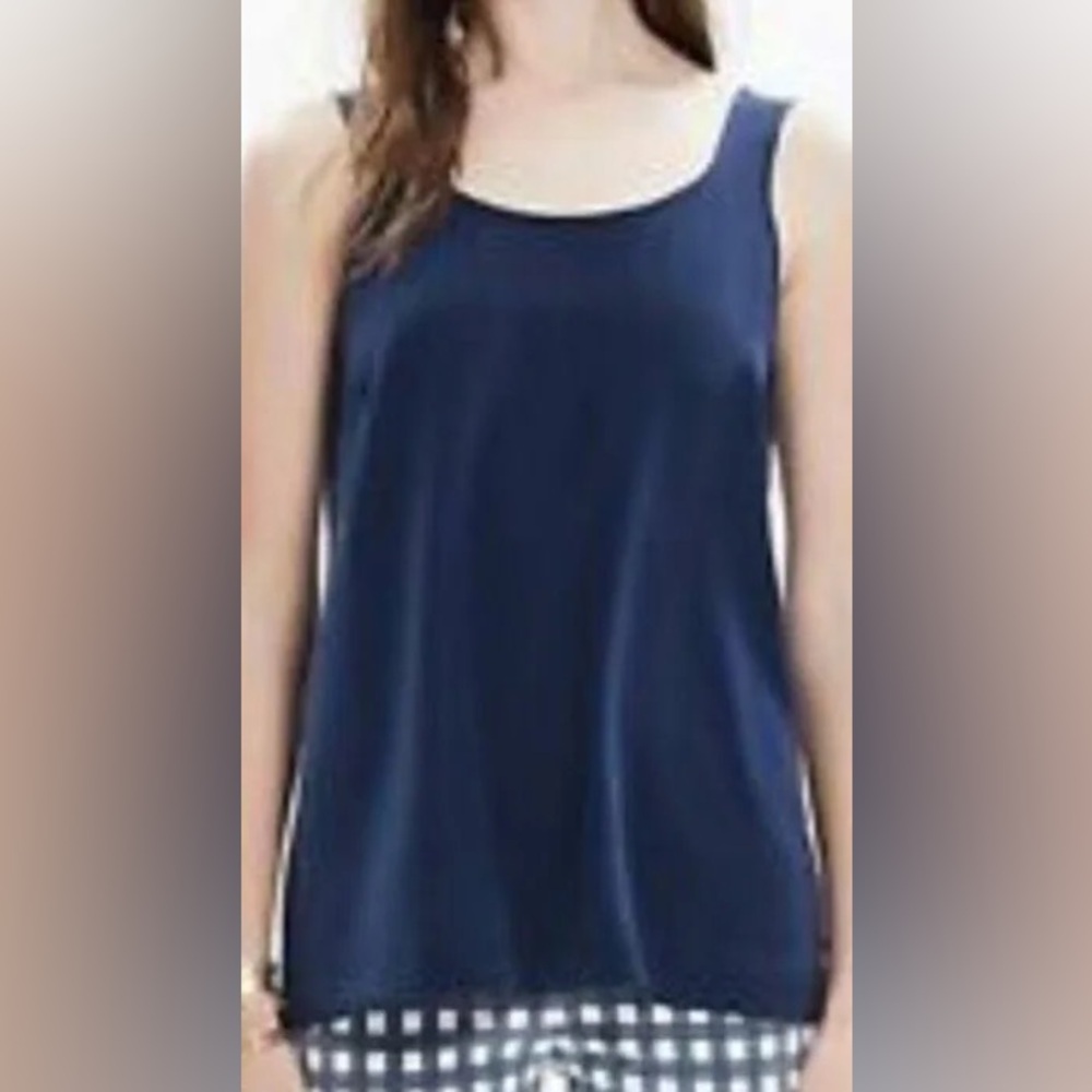 Madewell 100% silk Tie back Cutout Tank Top - Picture 2 of 6